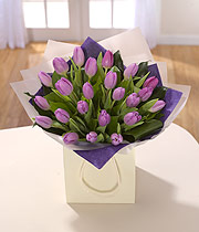 Eileen Jenkins Purple Tulips Bag Bouquet